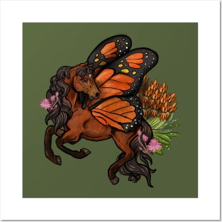 Monarch Butterfly Fairy Horse Posters and Art